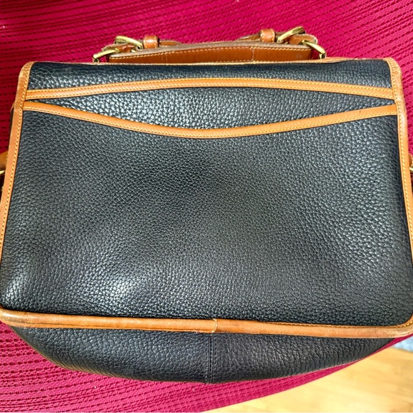 Black and Tan Leather Crossbody Messenger by Dooney and Bourke - Picture 2 of 5